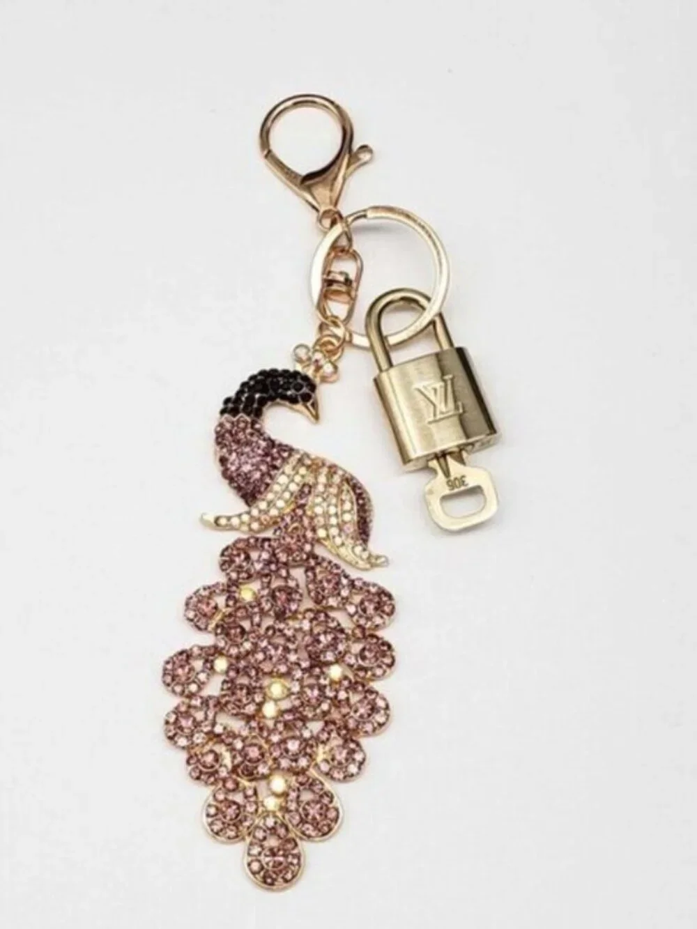 Authentic Louis Vuitton Gold Padlock & Key 🔒 LV Bag Charm Unbranded Keychain